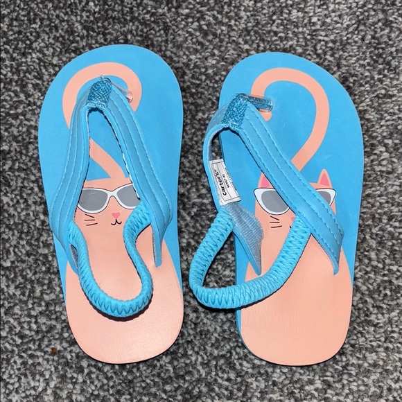 Carter's Other - Carter's Blue and pink cat Sandals for Kids size 7 NWOT
